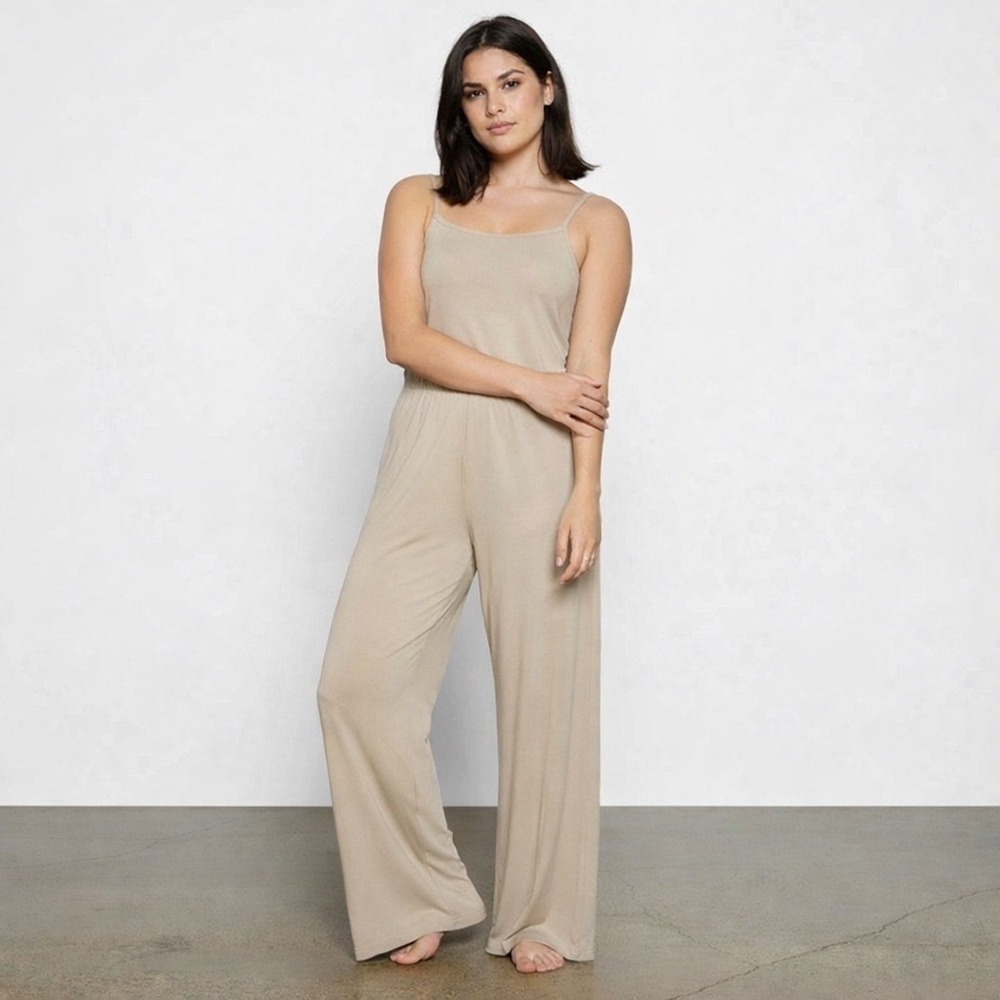 SKIMS Beige Wide-Leg Sleep Pants